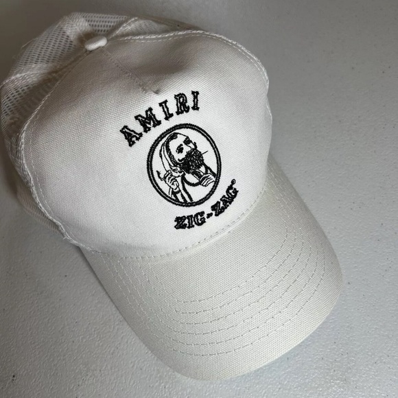 Amiri Cap Hat Zig Zag White Black Size: ONE SIZE - Picture 11 of 14